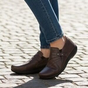 David Tate Serene Women Loafer 6 Wide Walking Comfort Brown Leather Slip On